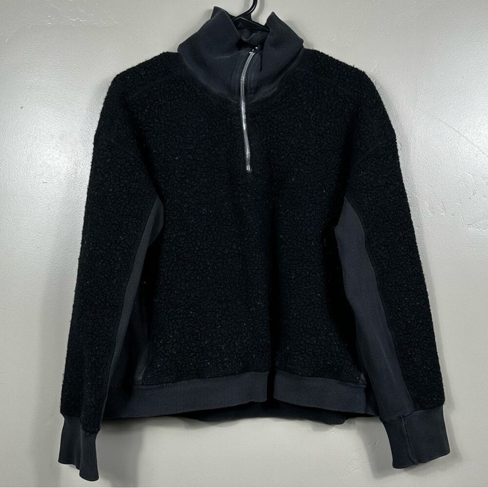 Lululemon Stand Out Sherpa 1/2 Zip  Sweater Black Size 6